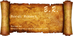 Bordi Róbert névjegykártya